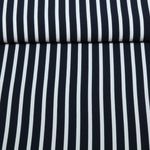 Kleider und Blusenstoff - Crepe Streifen Navy