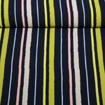 Tissu robes et blouses - Mélange rayures Bleu marine Vert