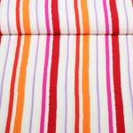 Tissu robes et blouses - Mélange de rayures Blanc Rouge