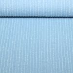 Tissu jeans pantalon - rayures bleu clair