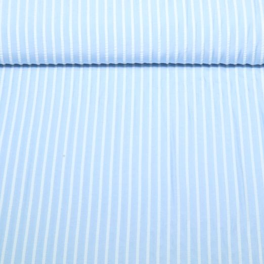 Seersucker - rayures bleu clair