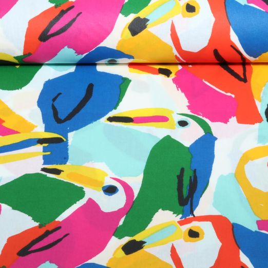 Coton enduit - Toucan Multicolore