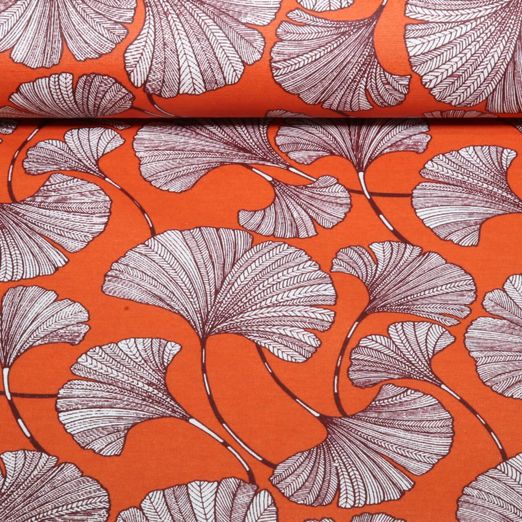 Toile canevas enduite - Gingko Terracotta