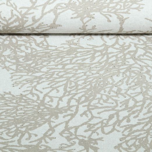 Toile lin - Aspect canevas Corail Beige