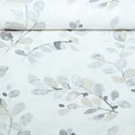 Ramie - Eukalyptusblätter Grau Weiß