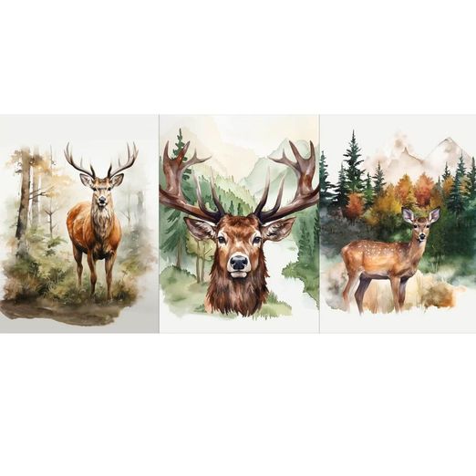 Canvas Panel - Waldtiere Multicolor