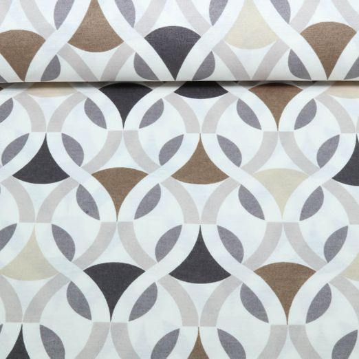 Canvas Beschichtet -  Graphisch Kreise Ecru