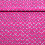 Voile de coton - Collection Enjoy Petites fleurs Rose vif