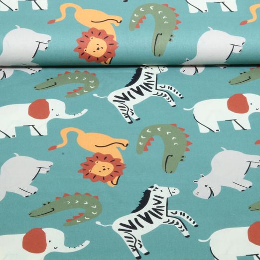 Popeline de coton - Safaritière Vert