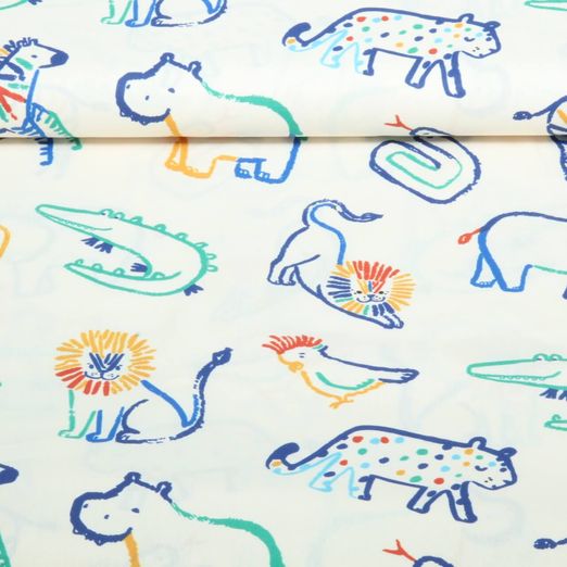 Popeline de coton - Safaritiere Dessiné Ecru