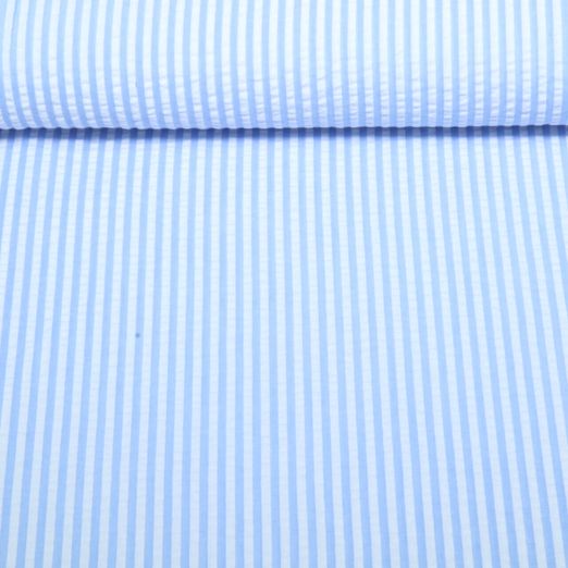 Seersucker - rayures bleu clair