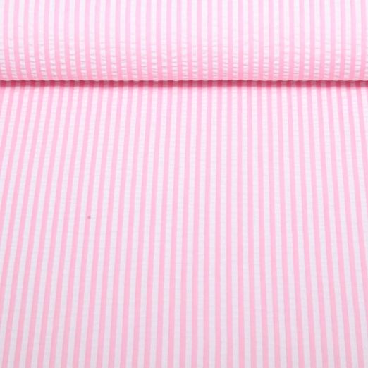 Seersucker - rayures rose