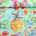 Baumwoll-Cretonne - Schmetterlinge Ananas Multicolor