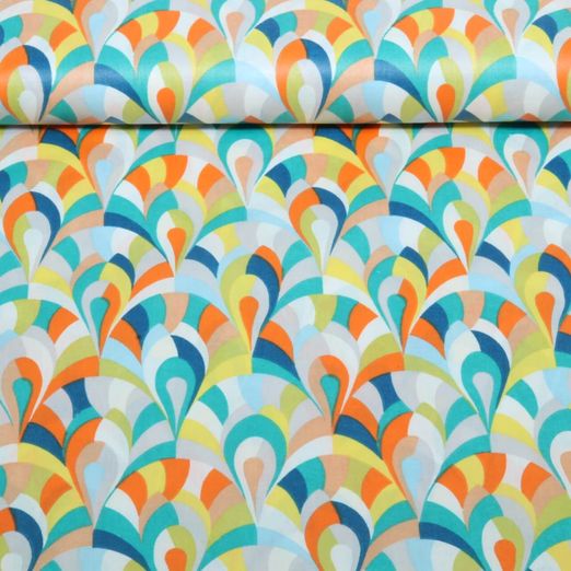 Coton enduit - goutte Multicolore Coton enduit - goutte Multicolore