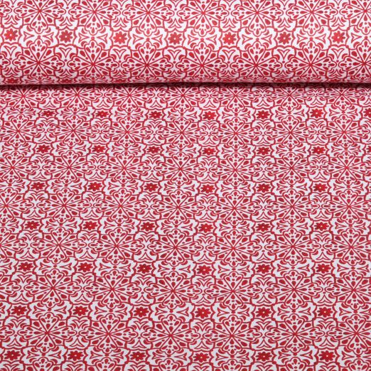 Coton tissé - Décorations florales Rouge... Coton tissé - Décorations florales Rouge...