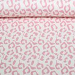 Jersey côtelé - Leopard Ecru Rose