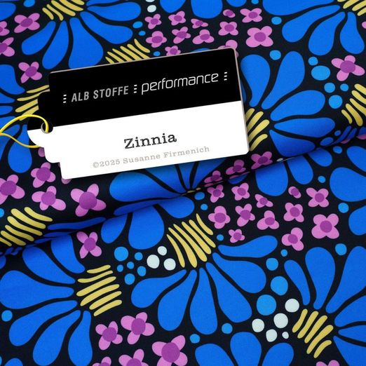 Collection Performance d'Albstoffe - Zinnia Bleu Noir