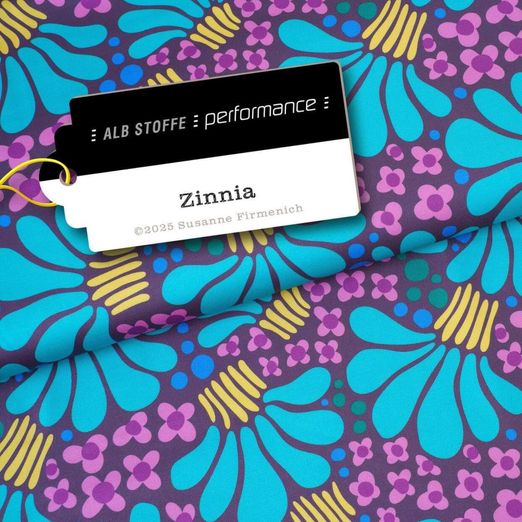 Collection Performance d'Albstoffe - Zinnia Turquoise Mauve Collection Performance d'Albstoffe - Zinnia Turquoise Mauve