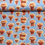 Sommersweat - French Terry Digital Rote Katzen Jeans