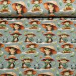 Jersey - Digital Dschungel Frösche Salbeigrün