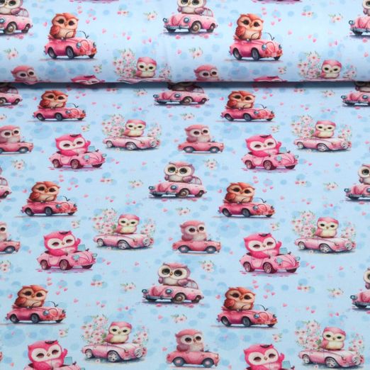 Jersey - Digital Eulen Autos Hellblau