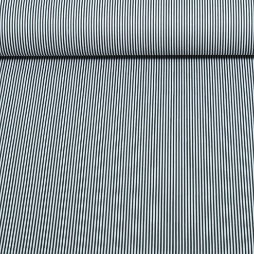 Popeline de coton - mini-rayures Noir