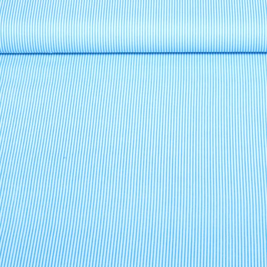 Popeline de coton - mini-rayures Bleu clair