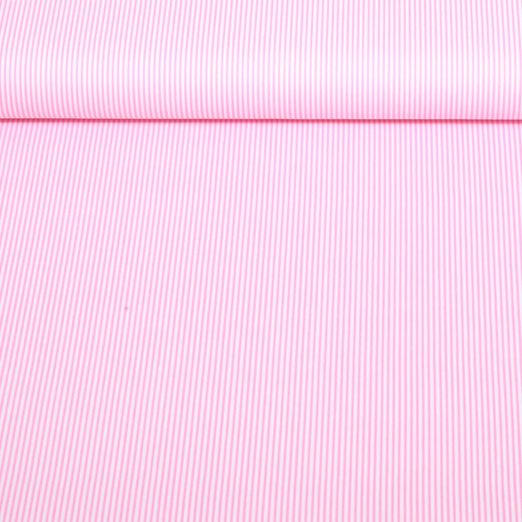 Popeline de coton - mini-rayures Rose Popeline de coton - mini-rayures Rose