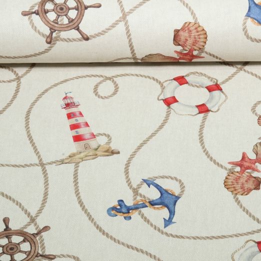 Toile canevas - aspect lin maritime Beige