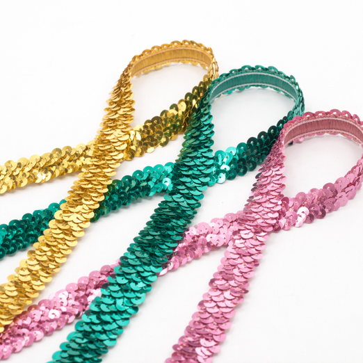 Elastisches Paillettenband 20mm - Meterware