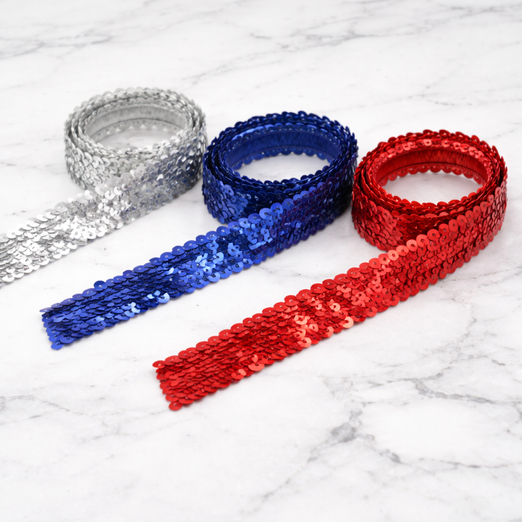 Elastisches Paillettenband 30mm - Meterware Elastisches Paillettenband 30mm - Meterware