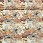 Bambus Viskosejersey - Digital Blüten Aquarell Beige