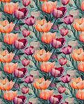 Bambuviskosjersey - Digital Tulips Mint Bambuviskosjersey - Digital Tulips Mint