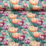 Bambus Viskosejersey - Digital Tulpen Mint Bambus Viskosejersey - Digital Tulpen Mint
