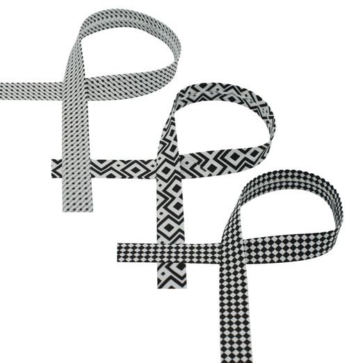 Schrägband Geometric - 18mm - Meterware