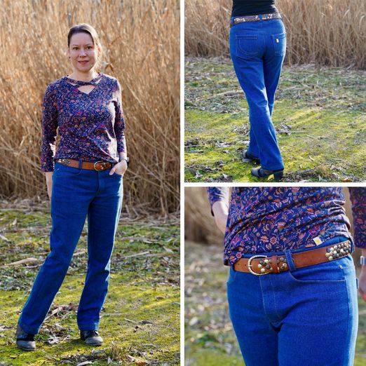Jeans - Der blaue Pfad Mid Waist Damen Kurzgrößen - Schnittmuster eBook