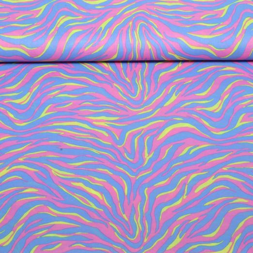 Voile de coton - collection Enjoy Zèbre Bleu