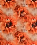 Raso de algodón - stretch flores grandes naranja Raso de algodón - stretch flores grandes naranja
