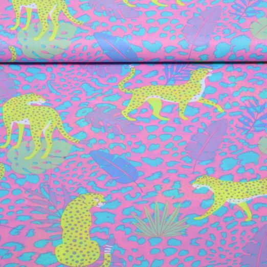 Voile de coton - Collection Enjoy Léopard Rose