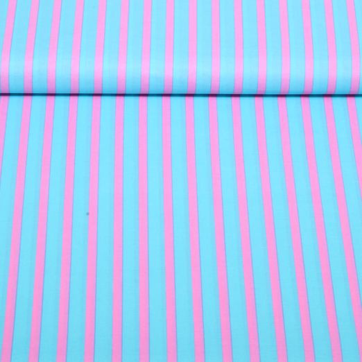 Voile de coton - collection Enjoy rayures Turquoise