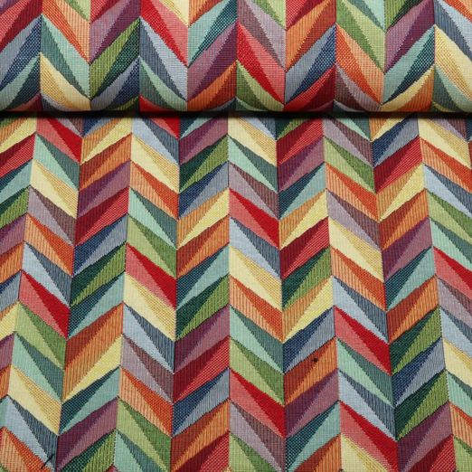 Gobelin - Formes géométriques en zigzag Multicolore