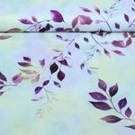 Baumwoll Popeline - Stretch Blätterzweige Violett