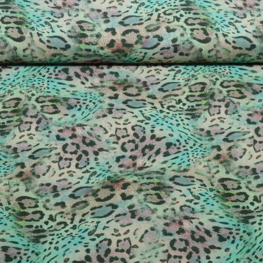 Kleider und Blusenstoff - Crepe Leo Hellgrün