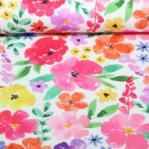 Toile canevas - Impression numérique de fleurs de printemps Blanc Multicolore