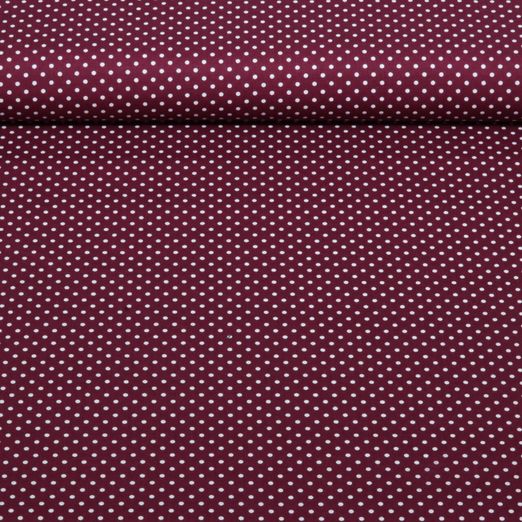 Popeline de coton - Pois Bordeaux Popeline de coton - Pois Bordeaux