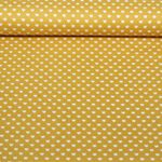 Popeline de coton - Coeurs Jaune ocre