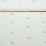 Viskose Leinen - Bestickt Blätter Beige Gold Viskose Leinen - Bestickt Blätter Beige Gold
