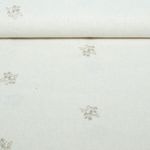 Viskose Leinen - Bestickt Blatt und Blüte Beige Gold Viskose Leinen - Bestickt Blatt und Blüte Beige Gold