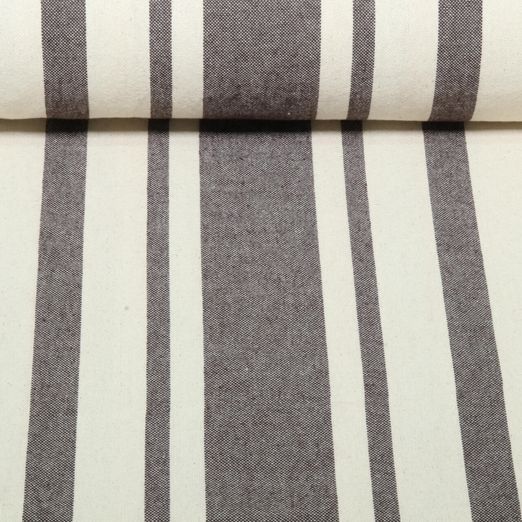 Baumwolle Webware - Küchentuch Streifenmix Beige Kaffee