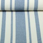 Baumwolle Webware - Küchentuch Streifenmix Beige Denimblau